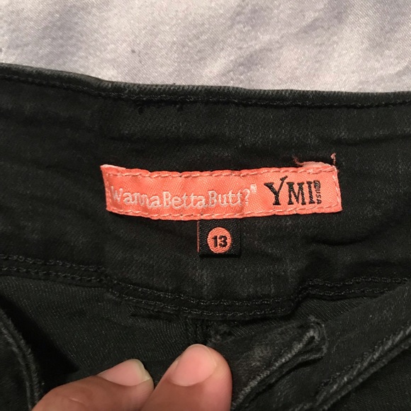 Black Denim Shorts - Picture 2 of 3